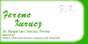 ferenc kurucz business card